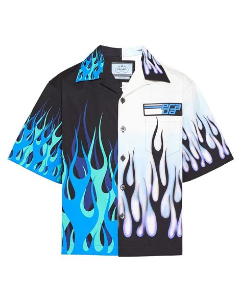 prada button up flames